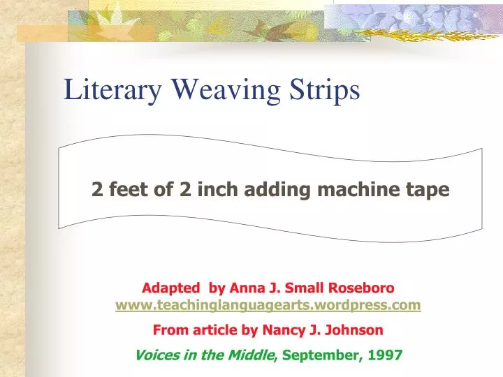 literary weaving strips