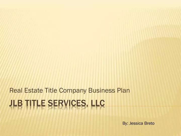real estate title company business plan