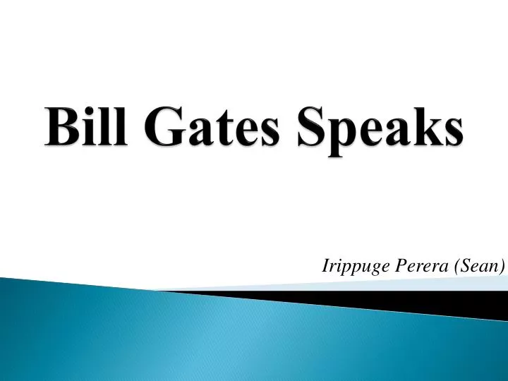 bill gates speaks