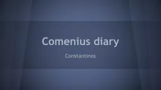 Comenius diary