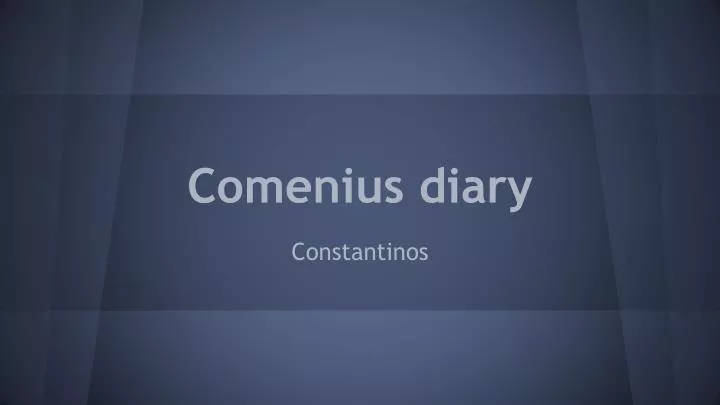 comenius diary