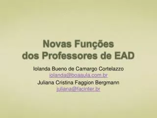 novas fun es dos professores de ead