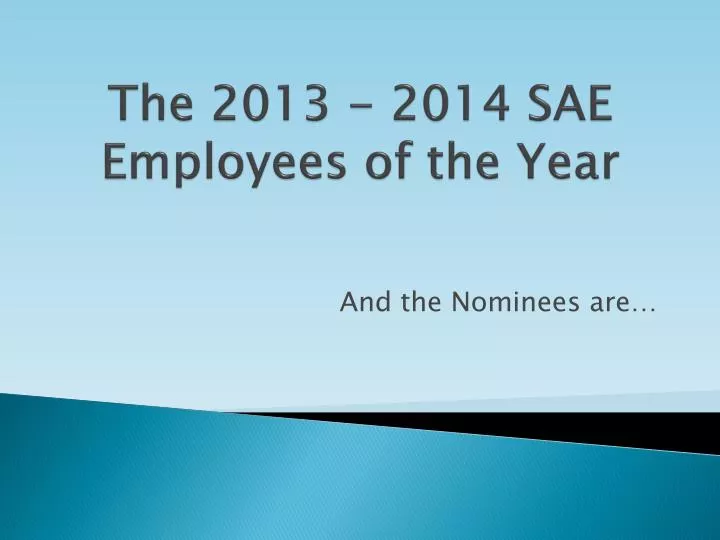 the 2013 2014 sae employees of the year