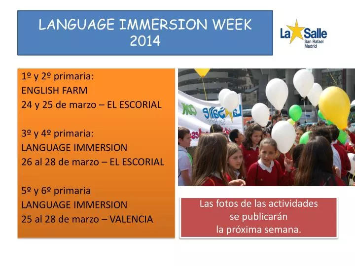 language immersion week 2014