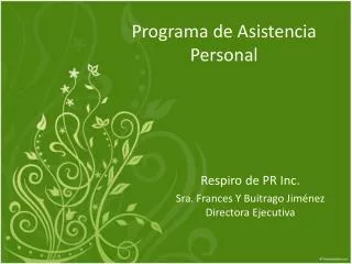 programa de asistencia personal