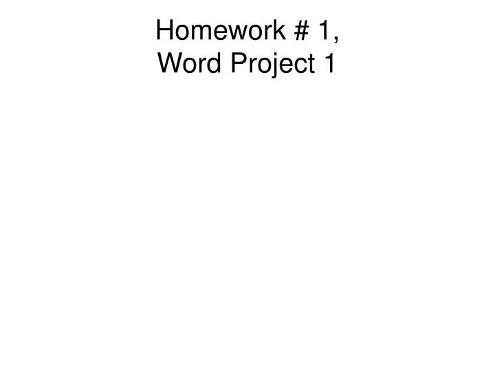 homework 1 word project 1