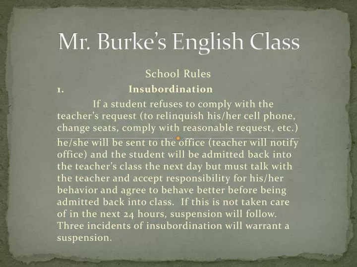 mr burke s english class