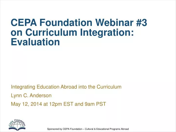 cepa foundation webinar 3 on curriculum integration evaluation