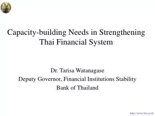 Capacity-building Needs in Strengthening Thai Financial System