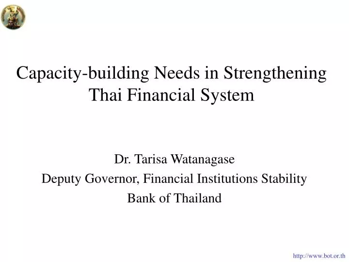 capacity building needs in strengthening thai financial system