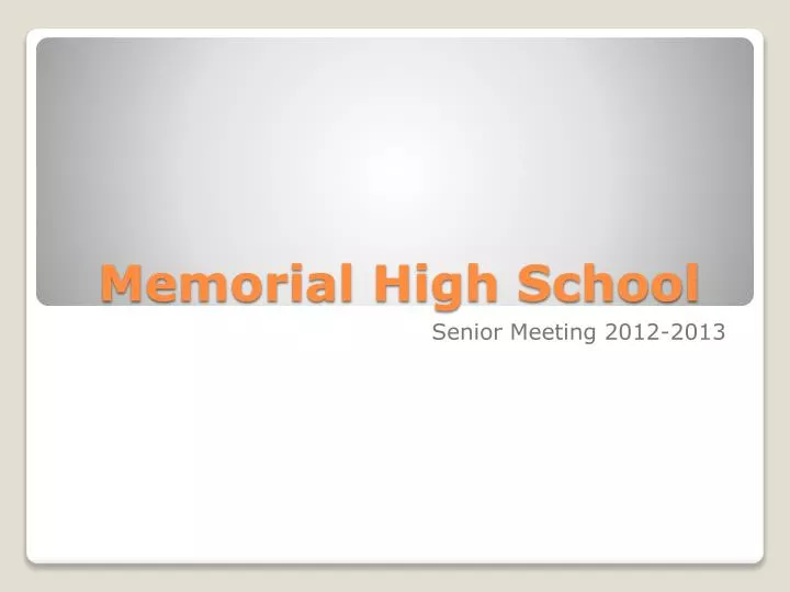 memorial high school