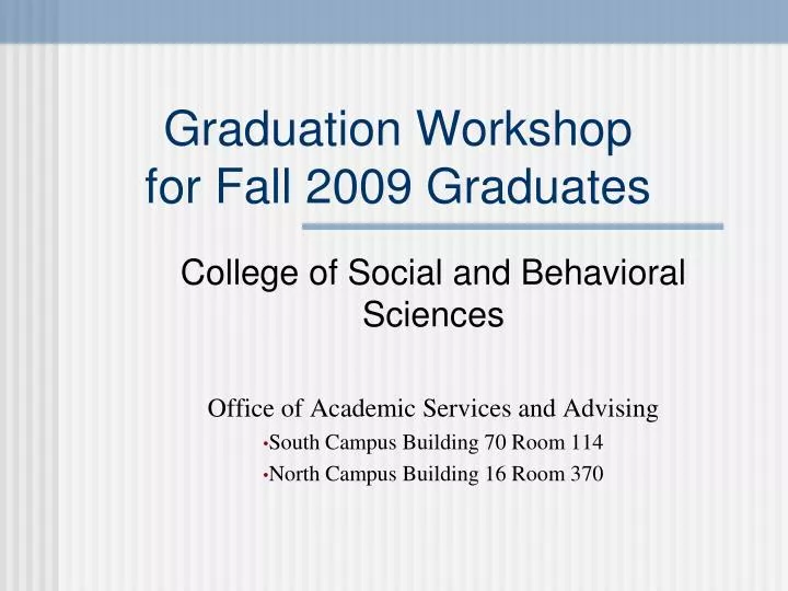 graduation workshop for fall 2009 graduates