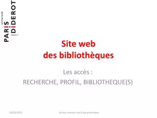 site web des biblioth ques
