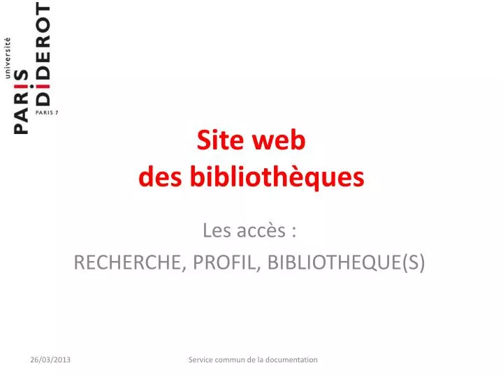 site web des biblioth ques