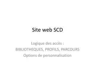 site web scd