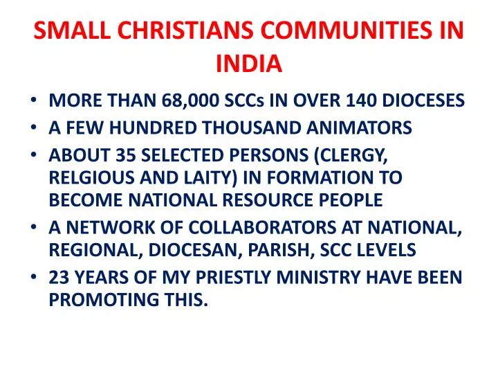 small christians communities in india