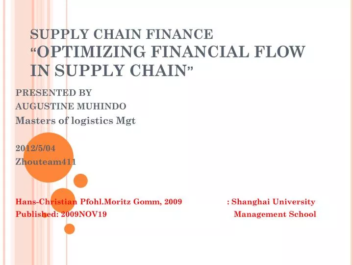supply chain finance optimizing financial flow in supply chain