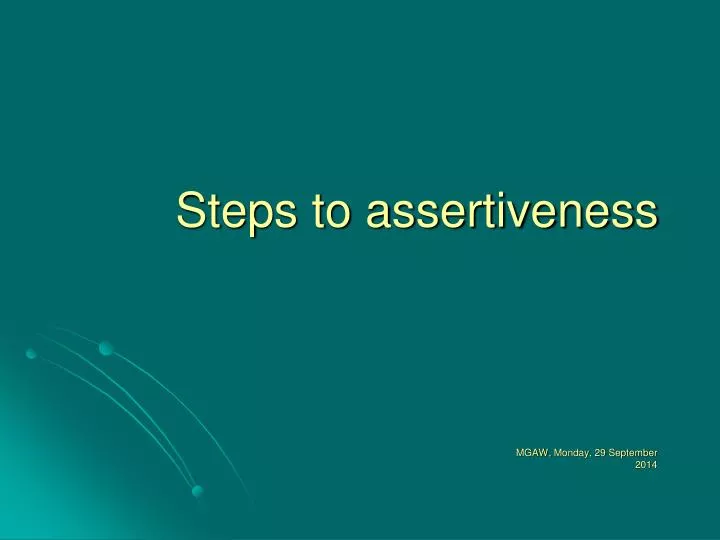 steps to assertiveness
