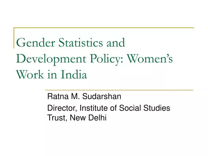 gender statistics and development policy women s work in india