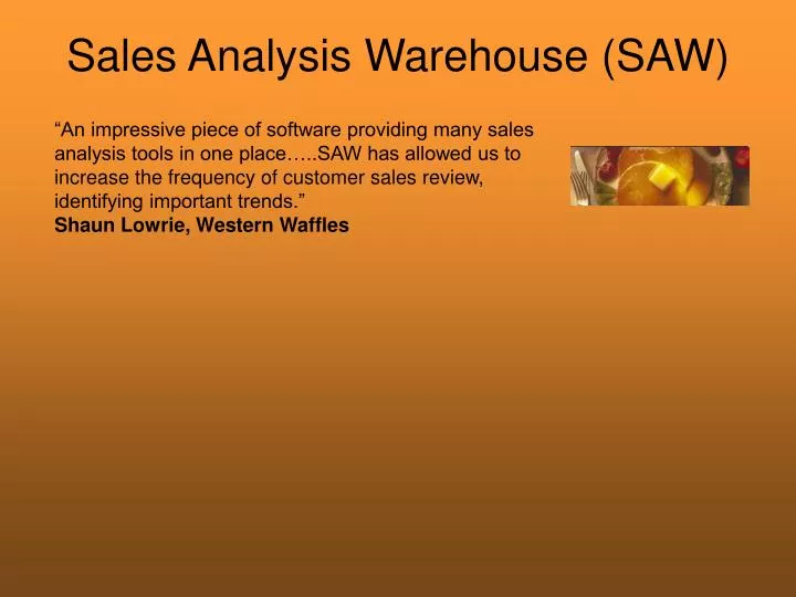sales analysis warehouse saw
