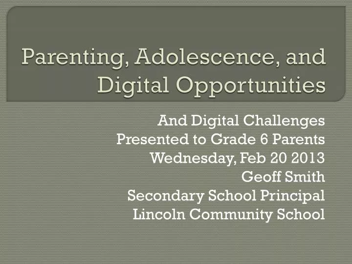 parenting adolescence and digital opportunities