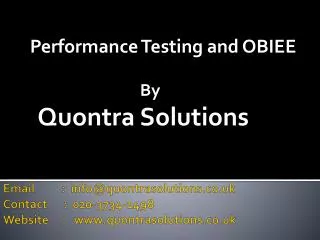 performance testing and obiee by quontra solutions