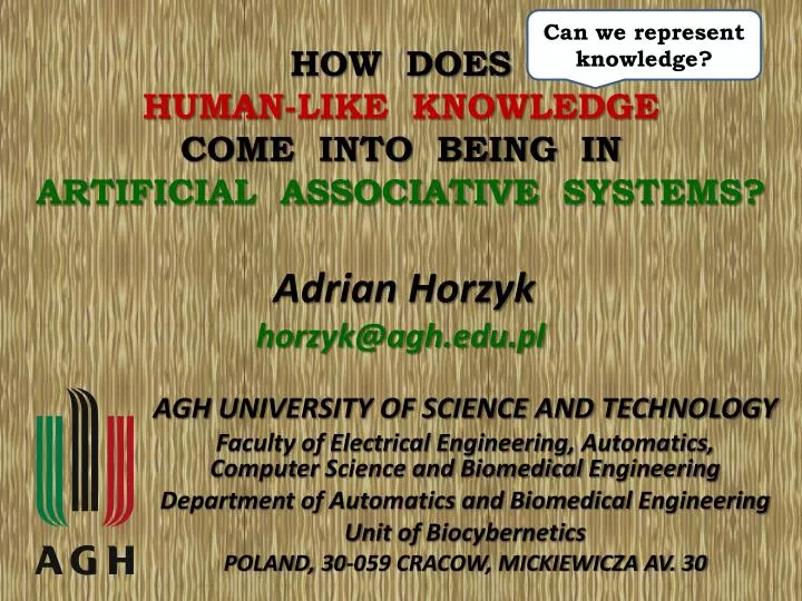 how does human like knowledge come into being in artificial associative systems