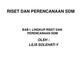 riset dan perencanaan sdm
