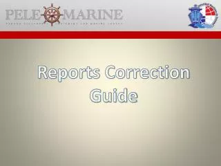 Reports Correction Guide