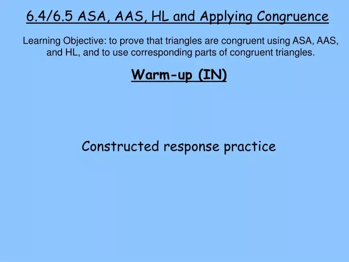 6 4 6 5 asa aas hl and applying congruence