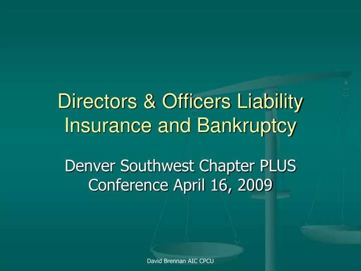 directors officers liability insurance and bankruptcy