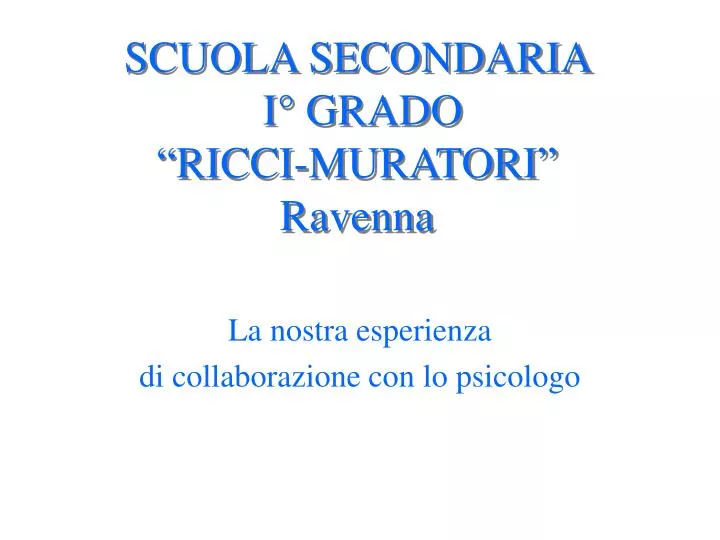 scuola secondaria i grado ricci muratori ravenna