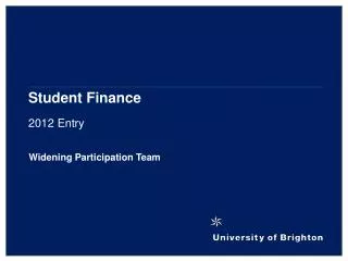Student Finance 2012 Entry