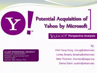 Potential Acquisition of Yahoo by Microsoft