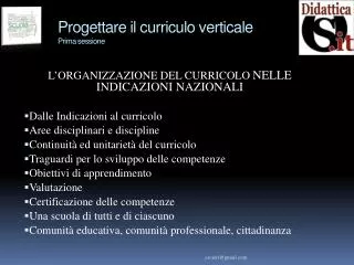progettare il curriculo verticale prima sessione