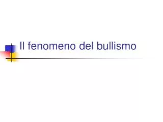 il fenomeno del bullismo