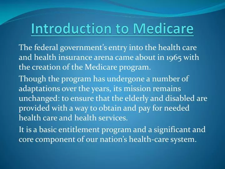 introduction to medicare