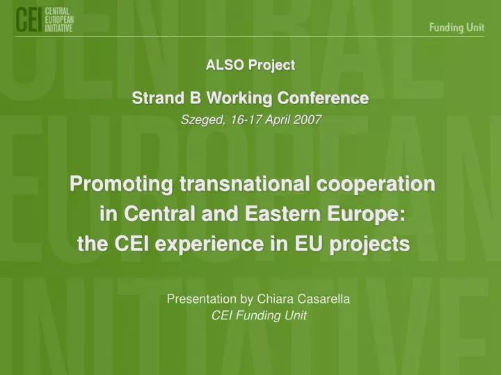 also project strand b working conference szeged 16 17 april 2007