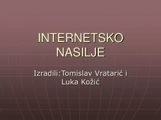 internetsko nasilje