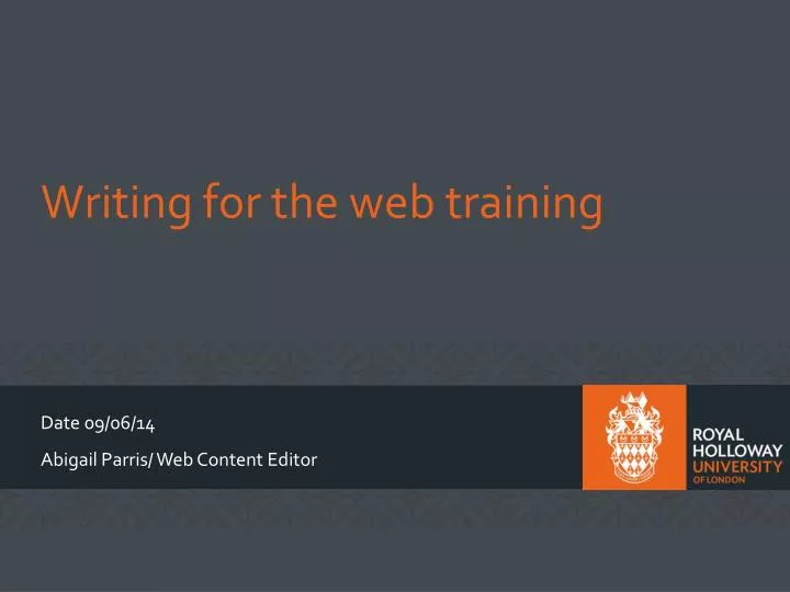 writing for the web training