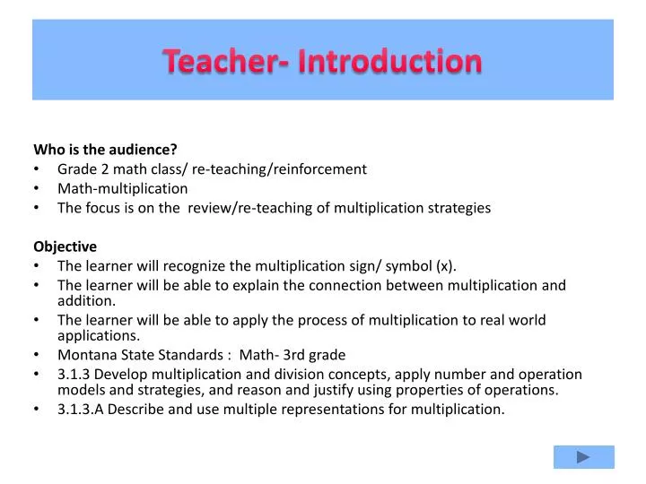 teacher introduction