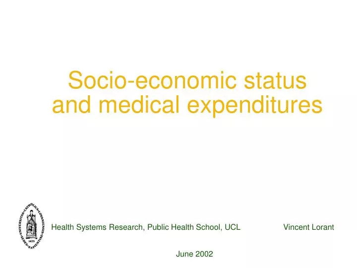 socio economic status and medical expenditures