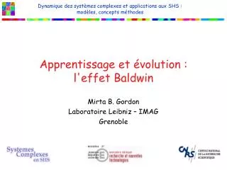 apprentissage et volution l effet baldwin