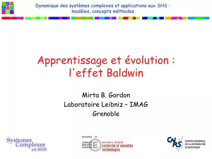 apprentissage et volution l effet baldwin