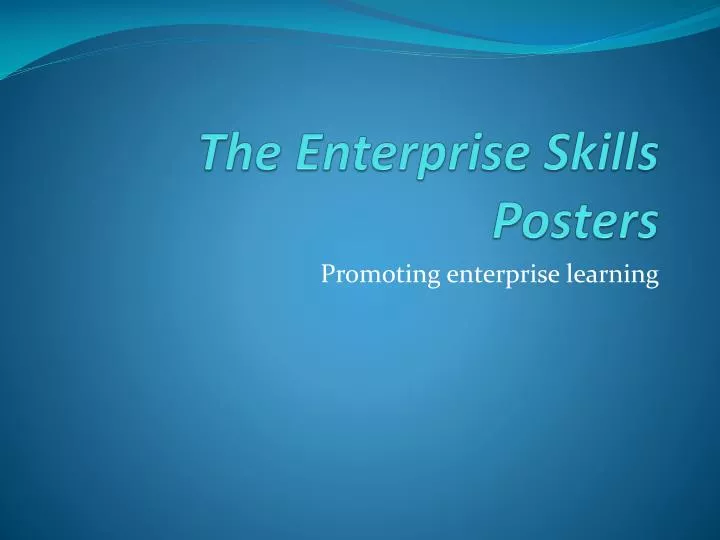 the enterprise skills posters