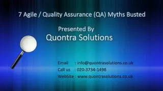 7 agile quality assurance qa myths busted presented by quontra solutions