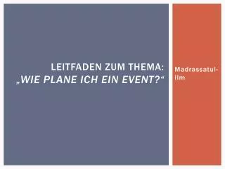 leitfaden zum thema wie plane ich ein event
