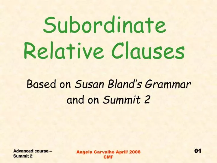 subordinate relative clauses