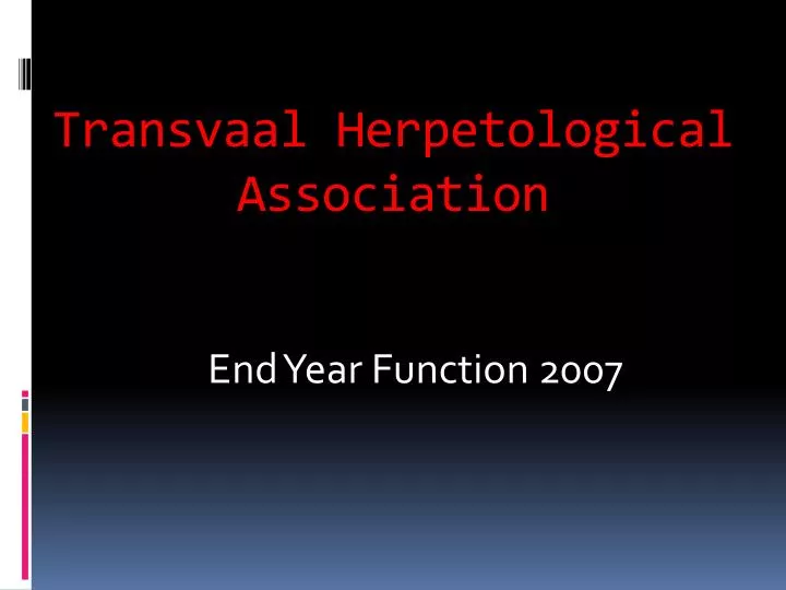 transvaal herpetological association