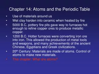 Chapter 14: Atoms and the Periodic Table